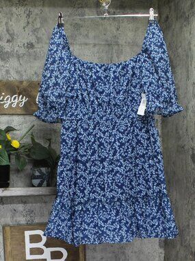 Trixxi Navy Blue Juniors Tiered Smocked Waist Dress 26X087Vfri Navy Sz XL